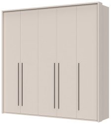 Pětidveřová šatní skříň s rámem baptiste - béžová