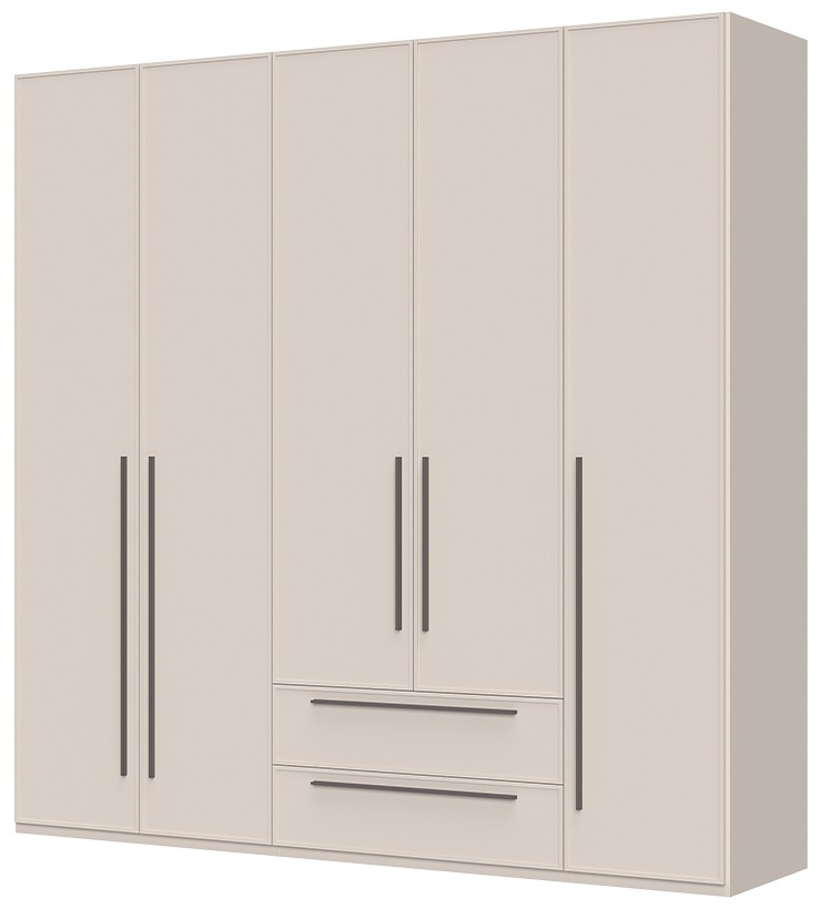 Pětidveřová šatní skříň se zásuvkami baptiste - béžová