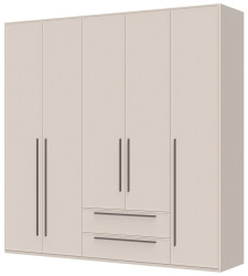 Pětidveřová šatní skříň se zásuvkami baptiste - béžová