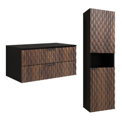 Petits-meubles KOUPELNOVÝ NÁBYTEK 81cm Nevia 2er-Set Dřevo a černá