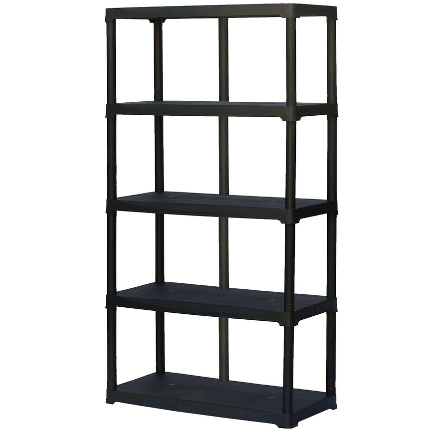 Plastový regál T100/5 černý 176x100x45 cm – 5 polic/40 kg