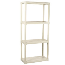 Plastový regál T60/4E écru 133x60x30 cm – 4 police/20 kg