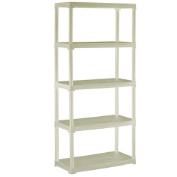 Plastový regál T80/5E écru 176x80x40 cm – 5 polic/30 kg