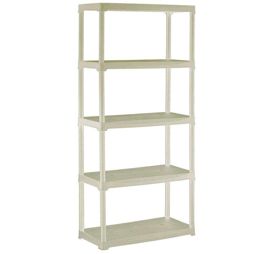 Plastový regál T80/5E écru 176x80x40 cm – 5 polic/30 kg
