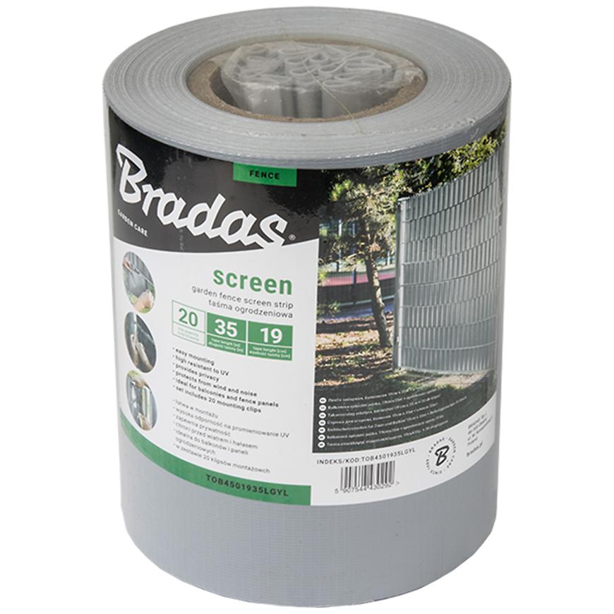 Plotová páska 19 cm x 35 m světlá šedá TOB4501935LGYL