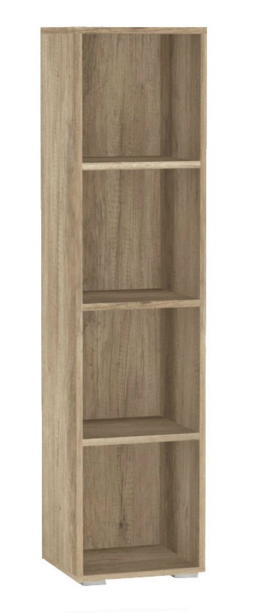 Policový regál rea rebecca 4 - dub canyon - s dvířky/bez dvířek