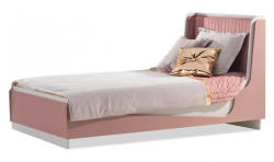 Postel 100x200 s roštem + úložným prostorem viviana - růžová, bílá