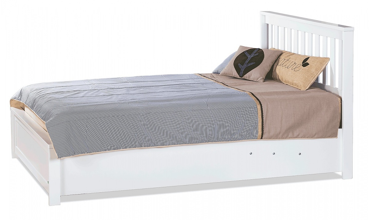Postel 100x200 s úložným prostorem paxton - bílá