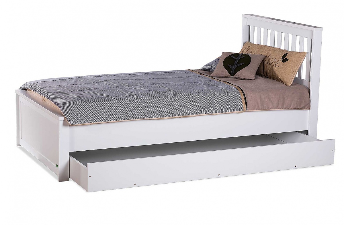 Postel 100x200 se šuplíkem paxton - bílá