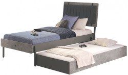 Postel 100x200cm pluto s výsuvem - šedá/černá