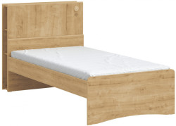 Postel 100x200cm s knihovnou a usb cody modular - dub světlý