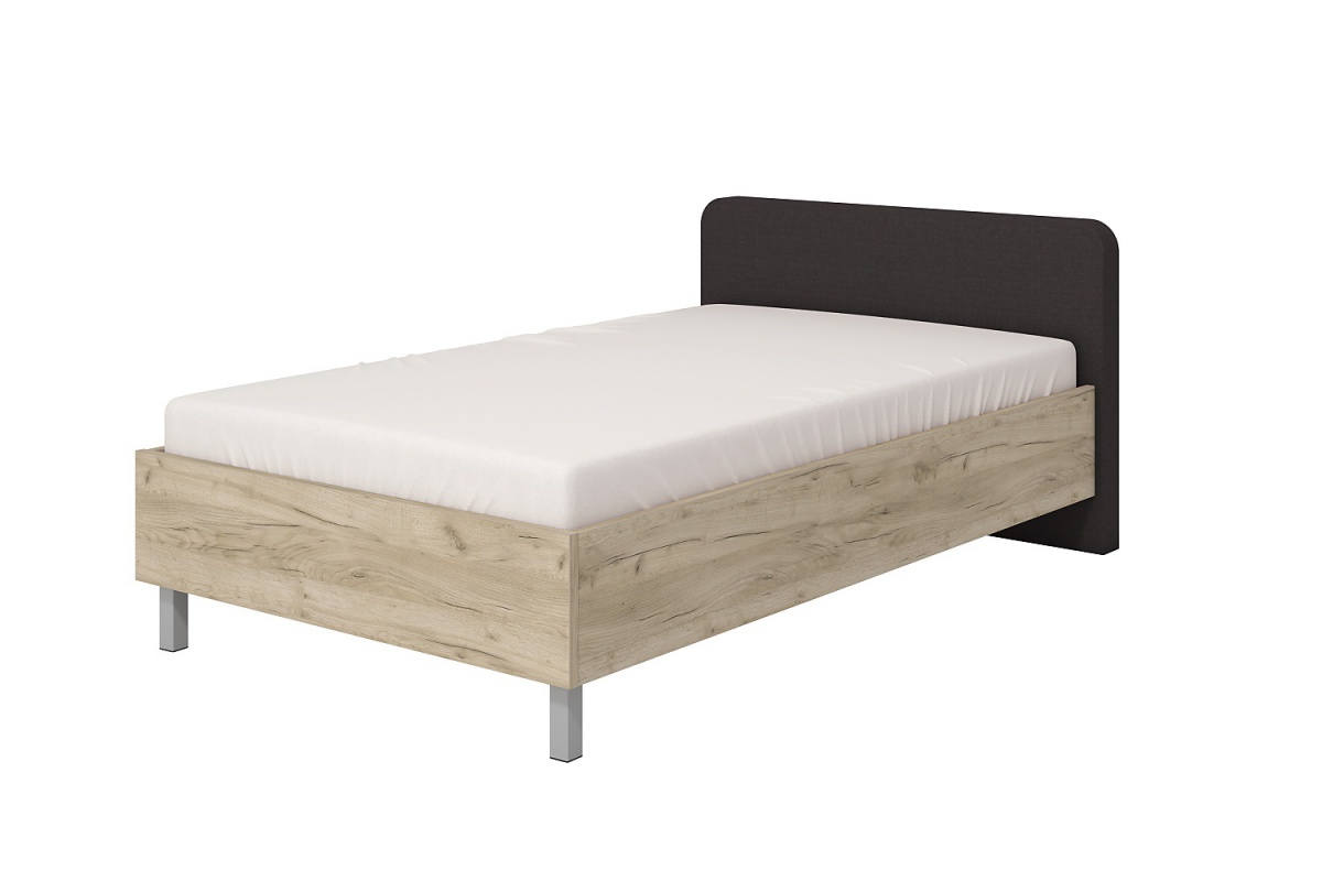 Postel 120x200 matilda - dub šedý/šedé nohy
