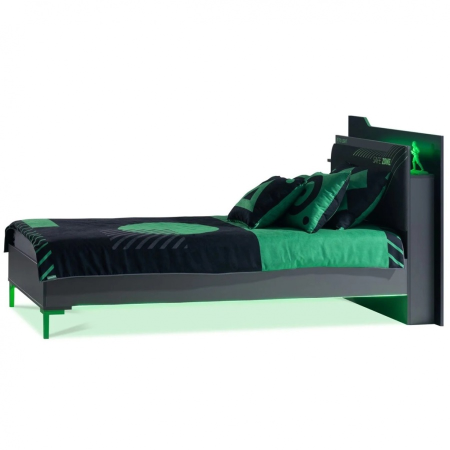 Postel 120x200cm diego - černá, zelená