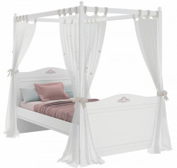 Postel 120x200cm s nebesy ballerina - bílá