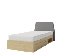 Postel Alessio AE12 - 90x200 cm Barva korpusu + barva dveří: Pískově béžová / Dub olejovaný