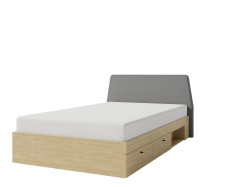 Postel Alessio AE13 - 120x200 cm Barva korpusu + barva dveří: Pískově béžová / Dub olejovaný