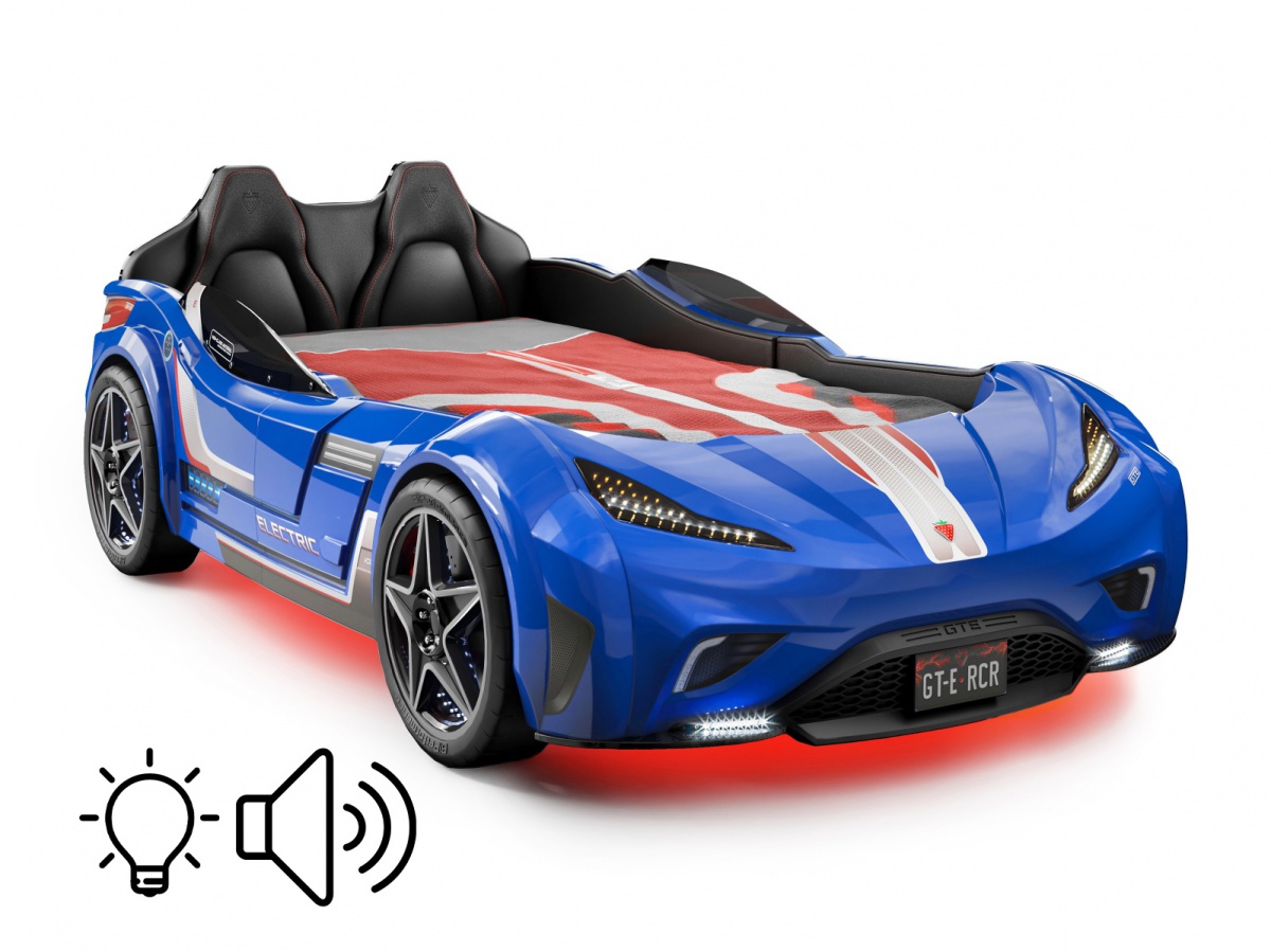 Postel auto 100x190 electric - modrá