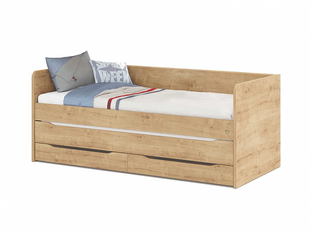 Postel i 90x200 s přistýlkou a úložným prostorem cody modular - dub