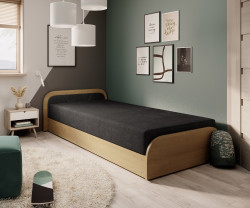 Postel Parys 90 Barva korpusu: Hnědá, látka: Alova 4, Varianty: Levá - úložný prostor