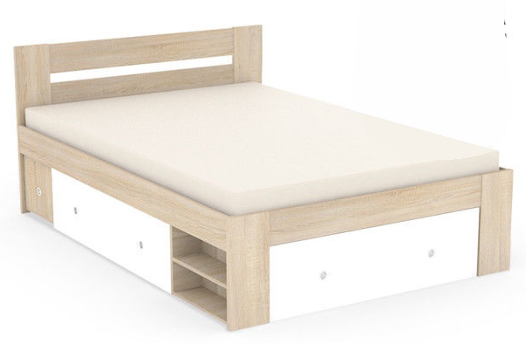 Postel rea larisa 140x200cm s nočními stolky - dub bardolino