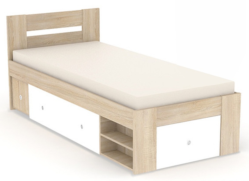 Postel rea larisa 90x200cm s nočním stolkem - dub bardolino