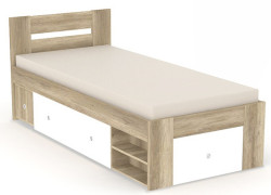 Postel rea larisa 90x200cm s nočním stolkem - dub canyon