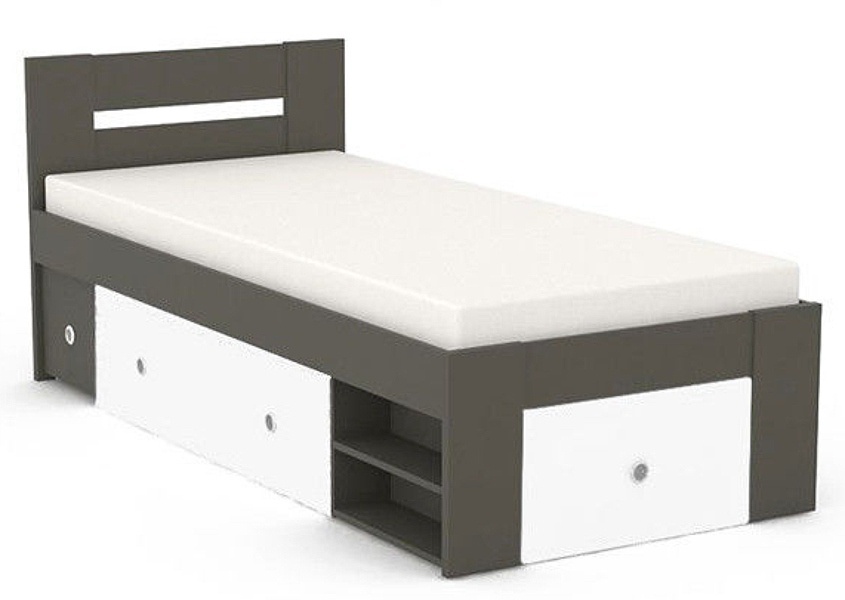 Postel rea larisa 90x200cm s nočním stolkem - graphite