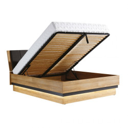 Postel s roštem a úložným prostorem memphis 140x200cm - dub