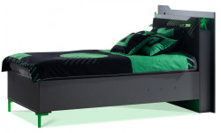 Postel s úložným prostorem 100x200 cm diego - černá, zelená