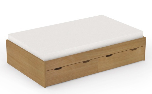 Postel s úložným prostorem rea misty 120x200cm – buk