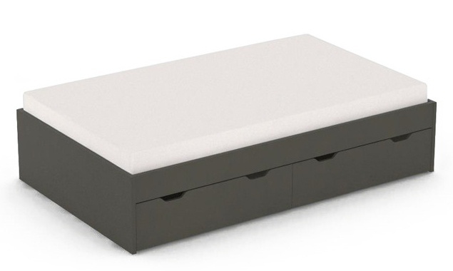Postel s úložným prostorem rea misty 120x200cm – graphite