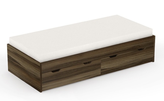 Postel s úložným prostorem rea misty 120x200cm – ořech rockpile