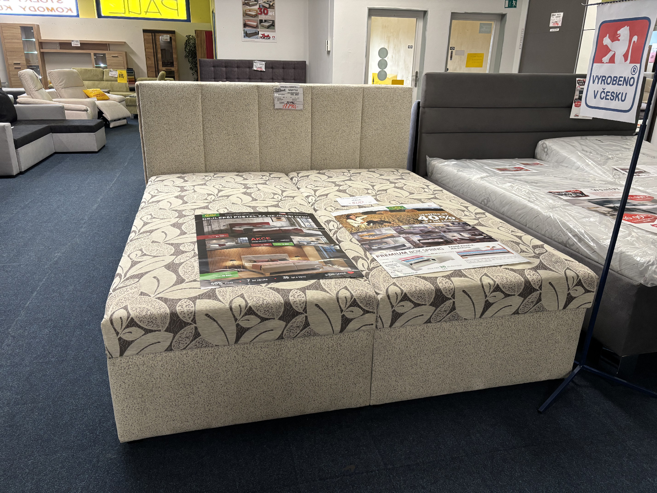 Postel XXL 180 - látka č. 105+ č.104