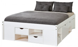 Postel z masivu 180x200cm s výsuvnými nočními stolky a úložným