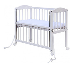 Postýlka se stahovacím bokem baby scarlett 90x41cm - bílá