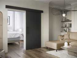 Posuvné dveře Charlise Dveře: Černá, Varianta: Bez tichého dojezdu