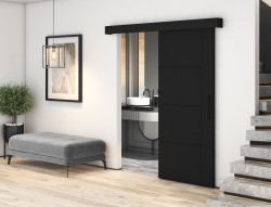 Posuvné dveře Crestina Dveře: Černá, Varianta: S tichým dojezdem