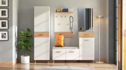 Předsíňová sestava jett - bílá/dub artisan