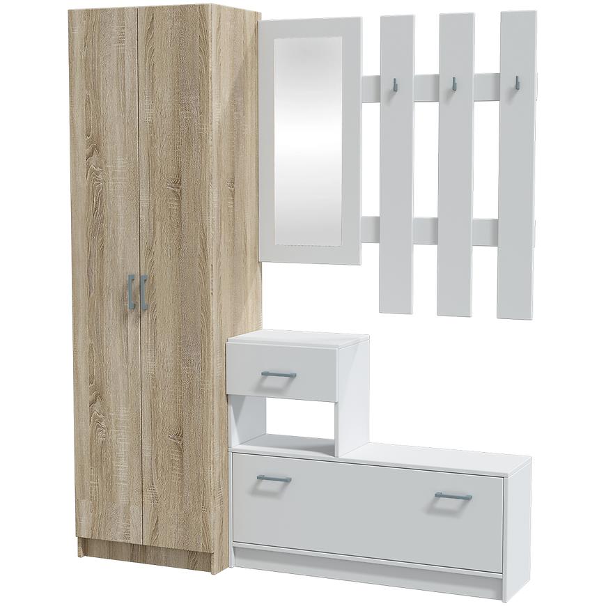 Předsíňová stěna Cora sonoma/bílá mat