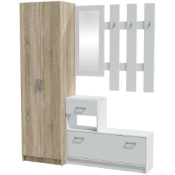 Předsíňová stěna Cora sonoma/bílá mat