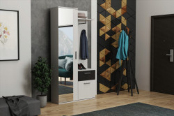 Předsíňová stěna Justus 1 Barva korpusu: Bílá / černá