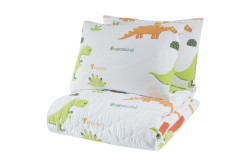 Přehoz 200x220 + 2 polštáře dino - bílá