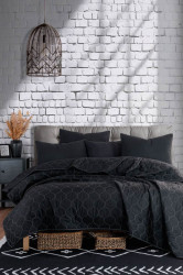 Přehoz 200x220 + 2 polštáře tacca - černá