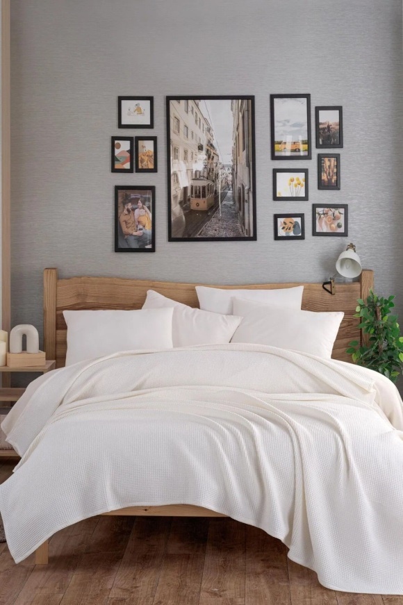 Přehoz 200x230 pique - smetanová