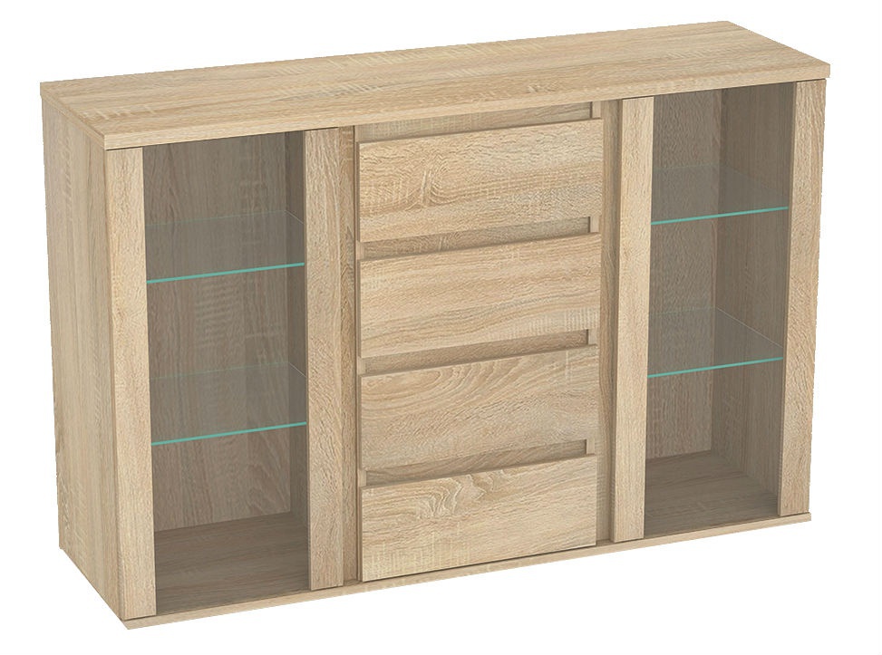 Prosklená komoda rea amy 10 - dub bardolino