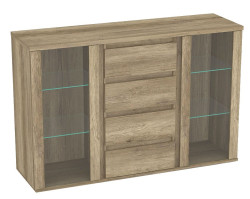 Prosklená komoda rea amy 10 - dub canyon