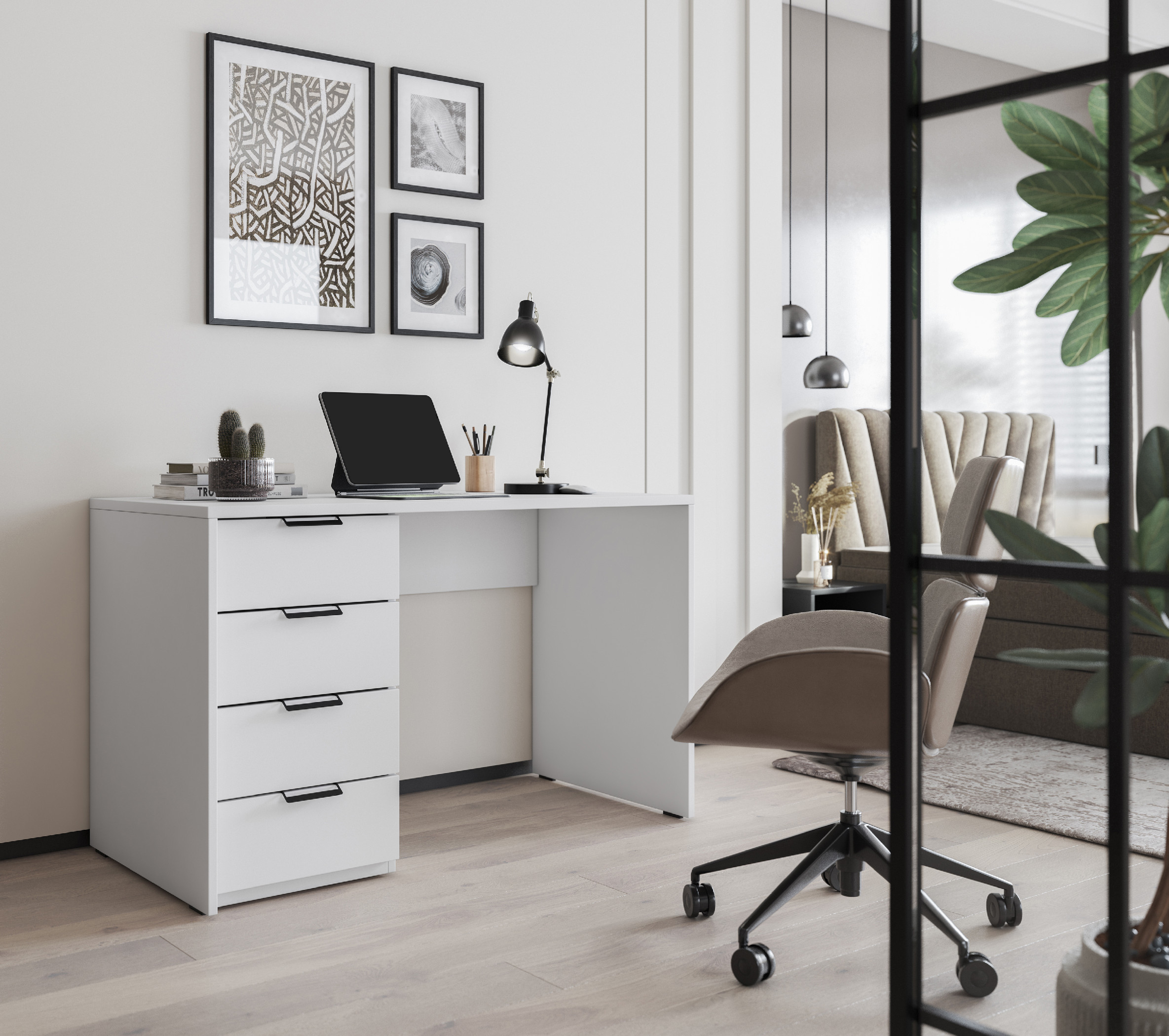 Psací stůl Barold Barva korpusu: Bílá, Rozměry: 120 cm