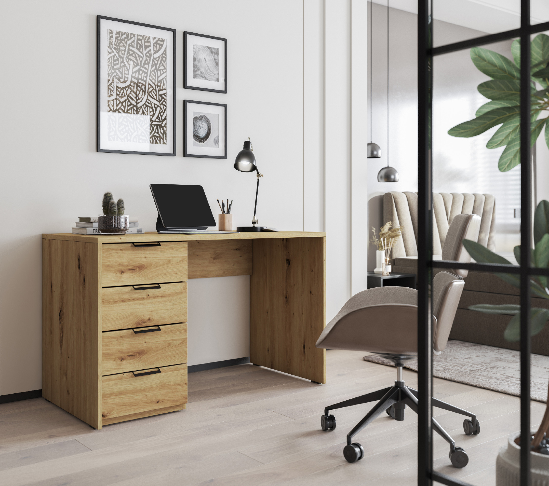 Psací stůl Barold Barva korpusu: Dub - Artisan, Rozměry: 120 cm