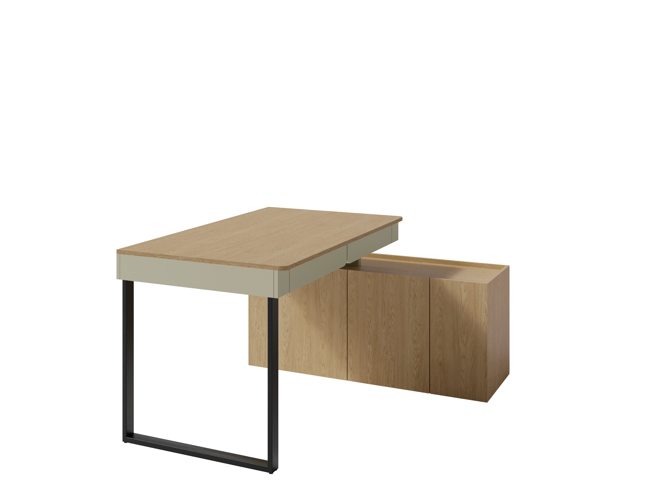 Psací stůl s komodou Luca LC10 Barva korpusu + barva dveří: Eukaliptus / Dub Baltic Dune