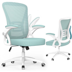 Rattantree KANCELÁŘSKÁ-OTOČNÁ-ŽIDLE ergonomická, středně vysoké opěradlo, sklápěcí opěrky na ruce – Světle zelená